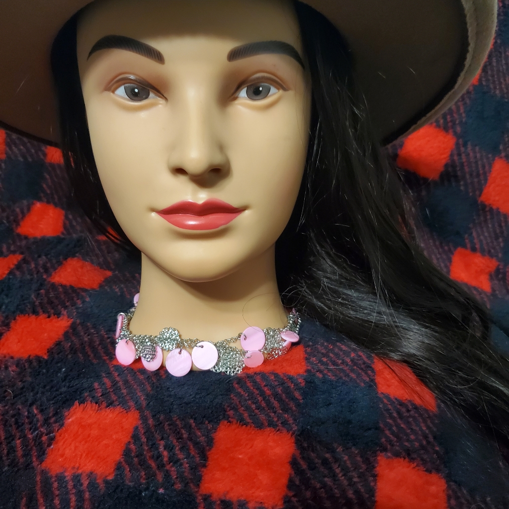 Silver And Pink Necklace